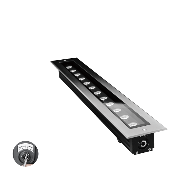Architectural Outdoor Lighting Kapelux tiltable linear inground light 02RKBXB1235 for landscape and facade lighting