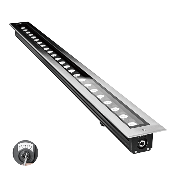 Architectural outdoor lighting tiltable inground LED light Kapelux 02RKBXB2435 for landscape and façade illumination