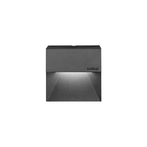Kapelux 01CZD0934 outdoor recessed wall light landscape LED luminaire architectural recessed wall LED light detail 01CZD0934 Kapelux landscape LED wall accent light installed in exterior wall