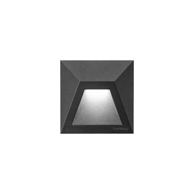 Kapelux 01GAD0334 recessed LED wall light installed in outdoor landscape wall.