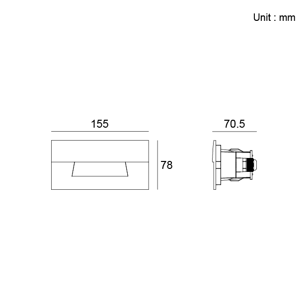 Kapelux 01CRD0734 landscape recessed wall light outdoor LED fixture