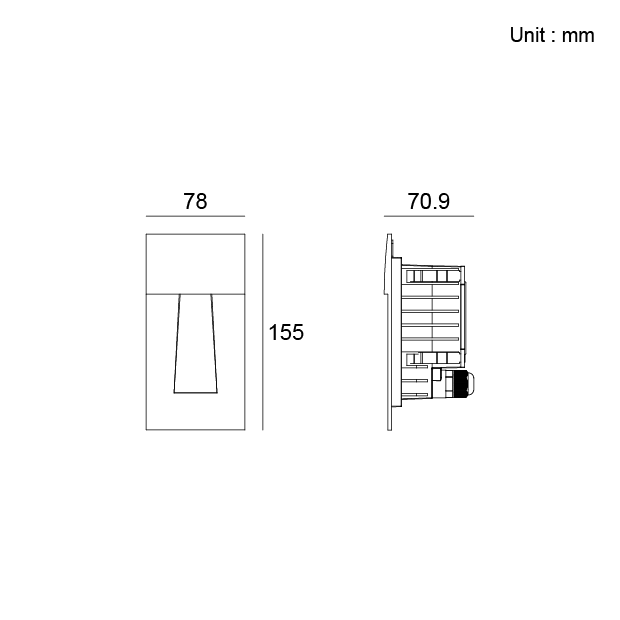 01CPD0158 landscape recessed LED wall light