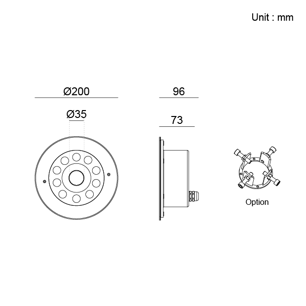 Kapelux recessed swimming pool light 04TKB1057 underwater architectural lighting