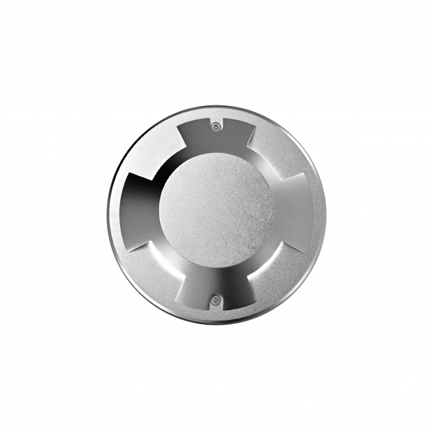 Architectural Outdoor Lighting Kapelux Soft Beam Drive Over Inground Light 02BKS4E1235 installed in landscape pavement
