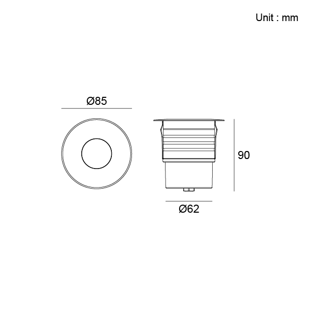 Hi-luminance architectural outdoor inground LED light for façade and landscape illumination