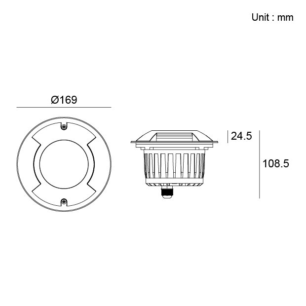 Architectural outdoor lighting inground drive over LED light Kapelux 02BKS2E1035 for landscape pathways and architectural projects