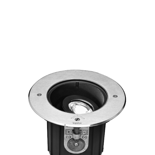Tiltable architectural inground LED light for landscape façade lighting