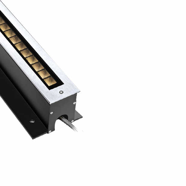 Kapelux Anti-Glare Soft Beam 316L Stainless Steel Trim Linear Inground Light 02RQCB2456 for architectural outdoor lighting