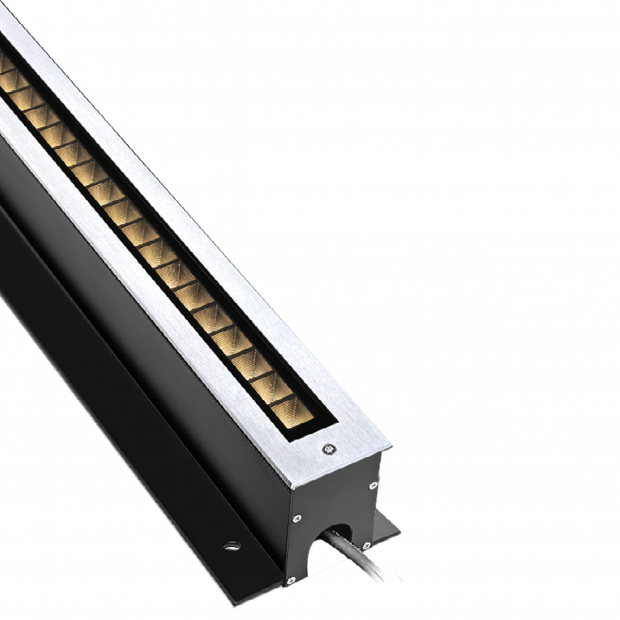 Anti glare 316L stainless steel trim linear inground light for architectural outdoor lighting