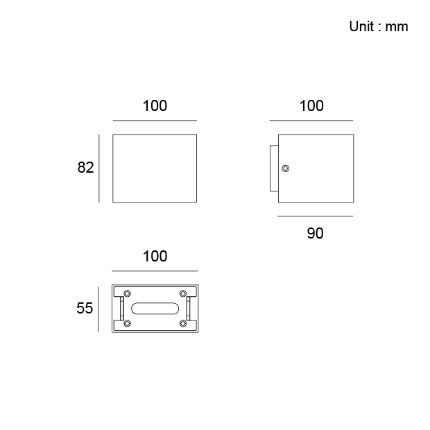 Surface mounted soft beam wall washer for architectural outdoor lighting façade illumination