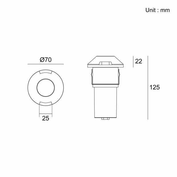 Architectural Outdoor Lighting Kapelux drive over inground light model 02AY2E0257 for landscape and pathway illumination