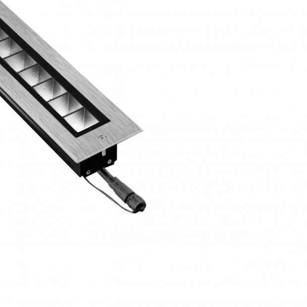 Anti glare soft beam inground architectural outdoor lighting with 316L stainless steel trim model 02RKB0957
