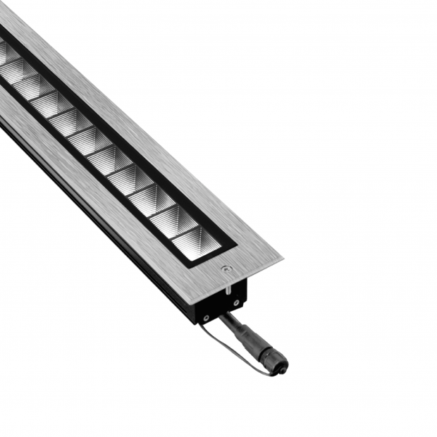 Kapelux 316L stainless steel anti glare linear inground architectural outdoor lighting fixture model 02RKB1857