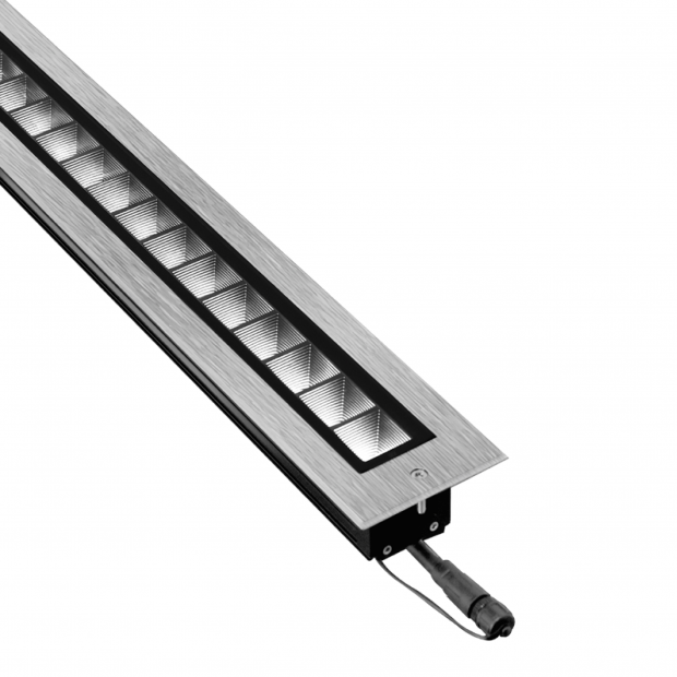 Kapelux 02RKB3657 architectural outdoor lighting linear inground LED light with 316L stainless steel trim