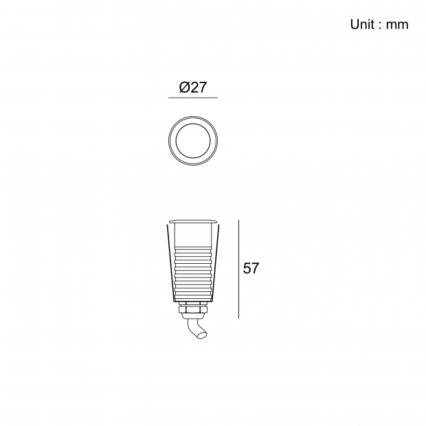 Architectural Outdoor Lighting Small Style Inground Light 02BPRD0134B installed in landscape paving