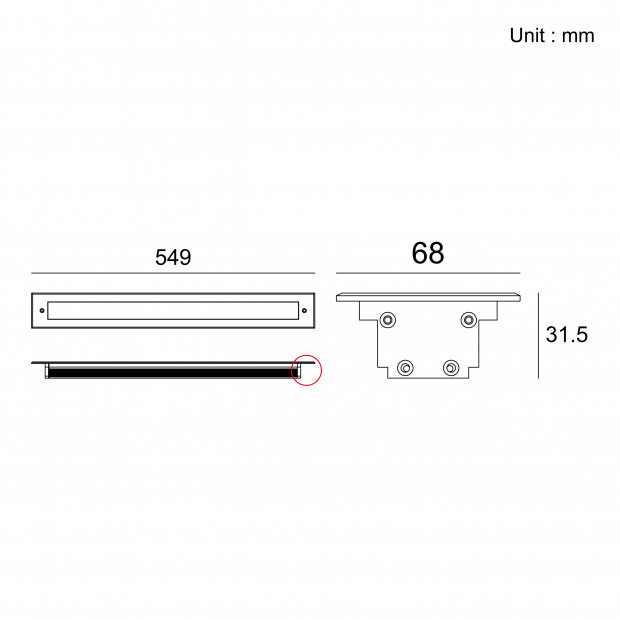 Architectural outdoor lighting soft beam inground light Kapelux 02RLBD4834 for landscape and pathway illumination