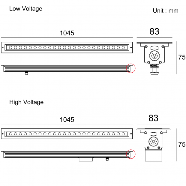 Architectural outdoor lighting tiltable inground LED light Kapelux 02RKBXB2435 for landscape and façade illumination