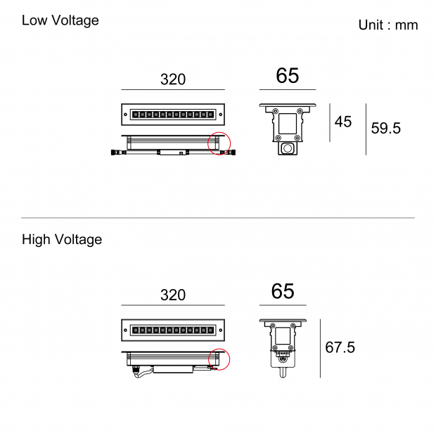 Architectural Outdoor Lighting Kapelux 316L stainless steel anti glare soft beam linear inground light for landscape and facade lighting
