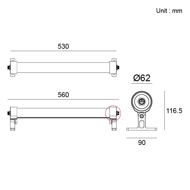 Kapelux underwater spotlight 05QEB1257 installed in architectural pool lighting