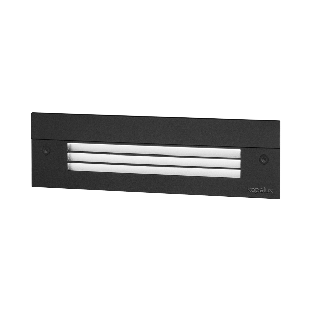 Kapelux 01BQD4232 recessed landscape wall light installed in exterior architectural wall