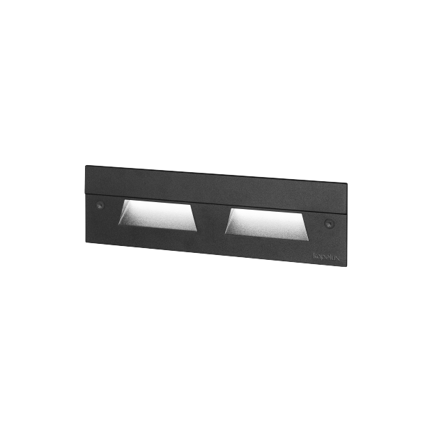 Kapelux 01EPD1234 recessed outdoor landscape wall light installed in architectural facade