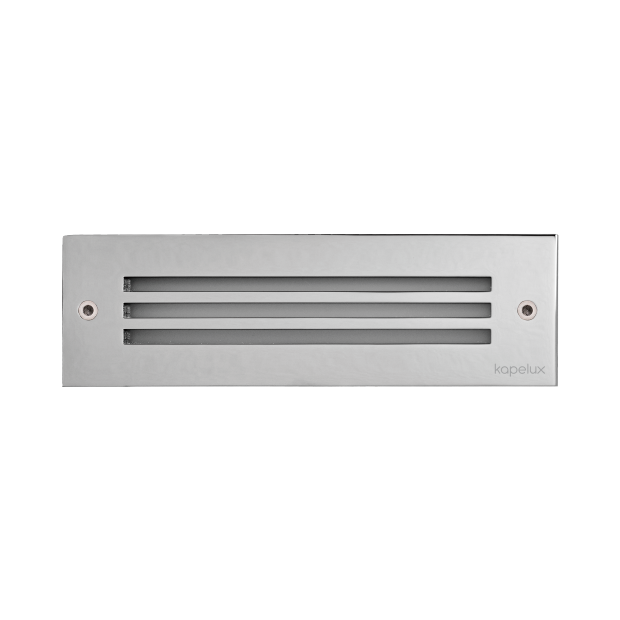 Kapelux 01BCD4232 recessed outdoor wall light installed in landscape wall