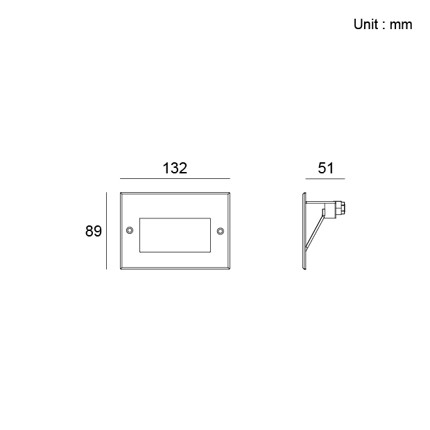 Stainless steel recessed wall light slim outdoor architectural fixture