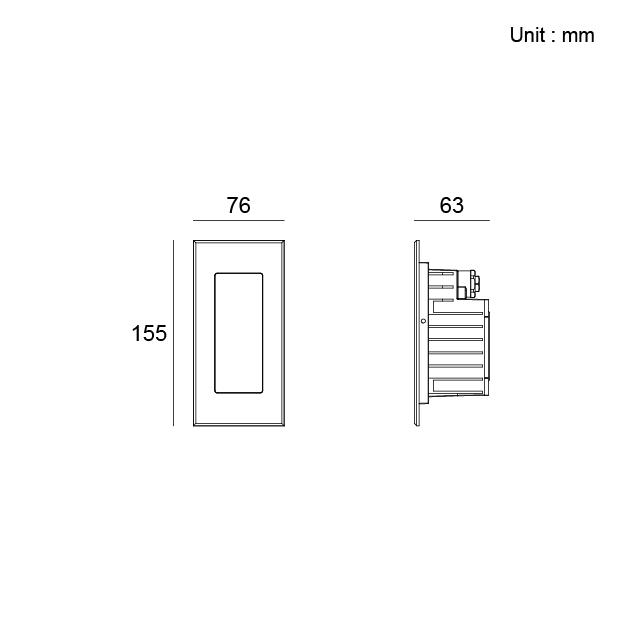 Kapelux SS Thin Recessed Wall Light 01EJAD0127 outdoor landscape lighting