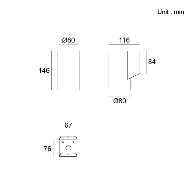 Surface Mounting Wall Light 07AHR0128K Architectural Outdoor Lighting facade fixture