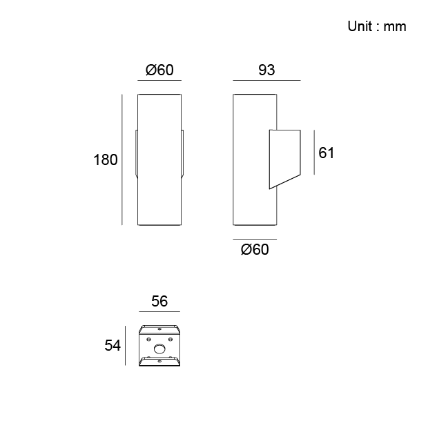 Kapelux 07DHB0224K dual beam architectural outdoor wall light