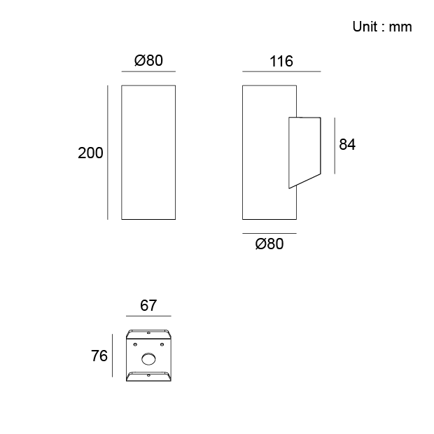 Surface Mounting Wall Light 07AHR0227K outdoor architectural lighting fixture