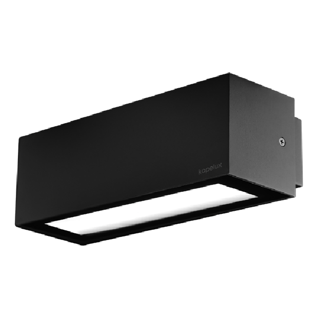 Surface mounted architectural outdoor wall light with soft beam illumination