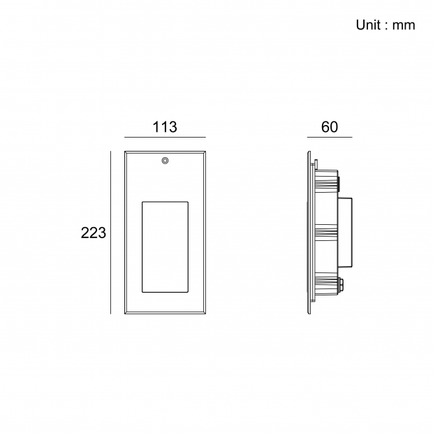Kapelux SS Thin Recessed Wall Light 01EBSB0129 stainless steel exterior LED lighting