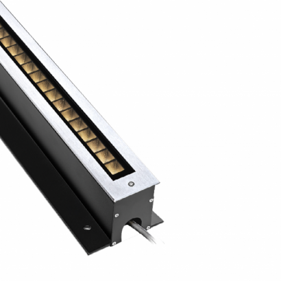 Kapelux anti glare soft beam inground light with 316L stainless steel trim for architectural outdoor lighting