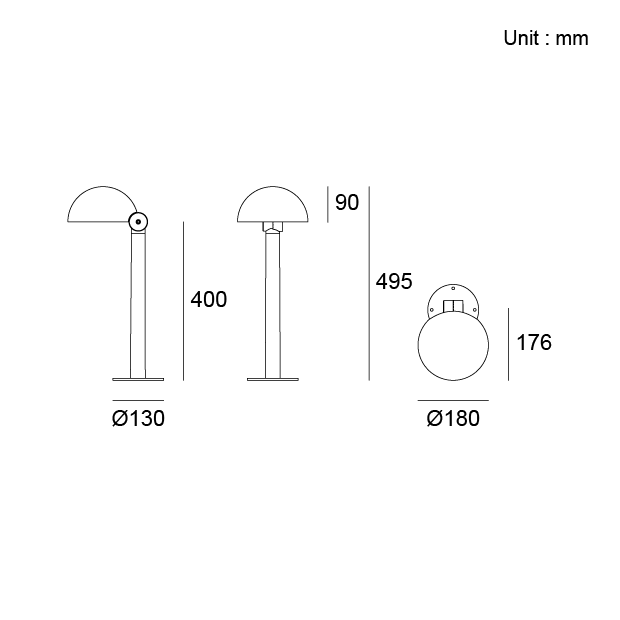 Kapelux Bright 3 bollard light 09DYLD3034 outdoor architectural lighting