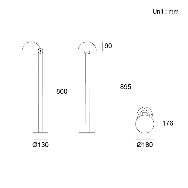 Kapelux Bright 3 Bollard Light 09DYMD3034 outdoor architectural lighting