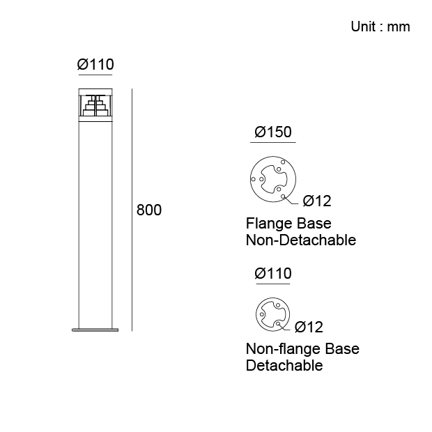 Styling 3 Bollard Light 09EFHD2434 modern architectural outdoor lighting fixture