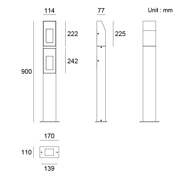 Kapelux 09EBB0229F Architectural Outdoor Bollard Light for pathways
