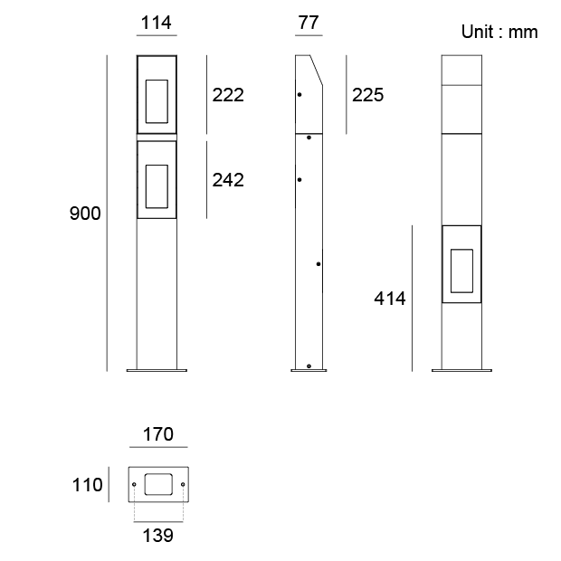 Bollard Light Architectural Outdoor Lighting for pathway and landscape illumination