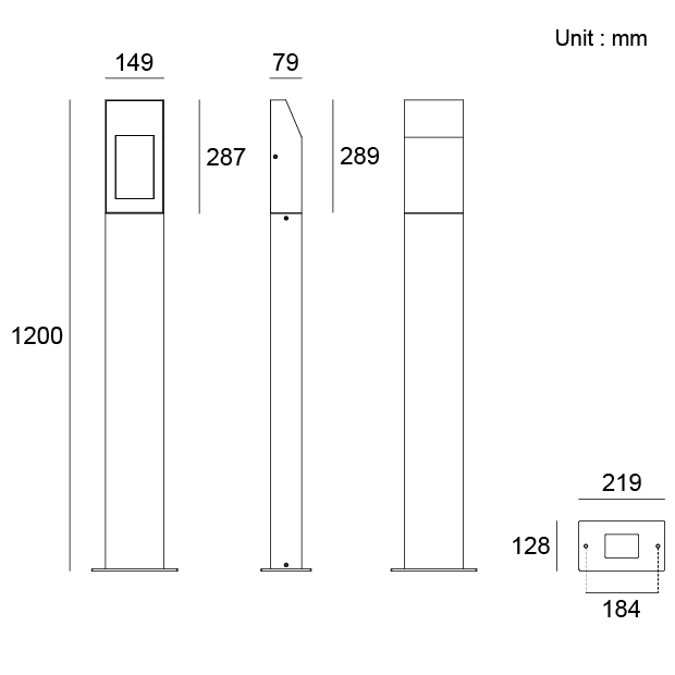 Architectural Outdoor Lighting bollard light for pathway and landscape illumination