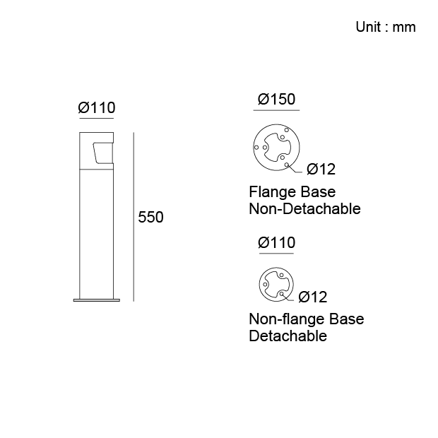 Architectural Outdoor Lighting Diffusion 5 Bollard Light Kapelux 09AKMD4234A