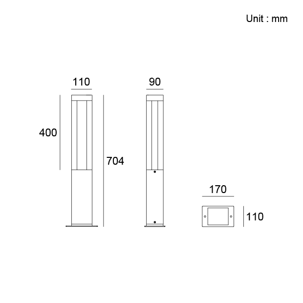 Bright 1 Bollard Light Architectural Outdoor Lighting for modern landscapes