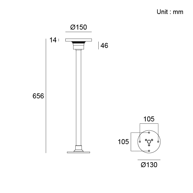 Architectural outdoor bollard garden light for pathway and landscape illumination