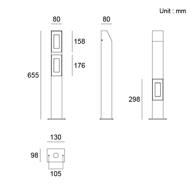 Bollard Light Trail Lane 09DRD0327 Architectural Outdoor Lighting pathway fixture