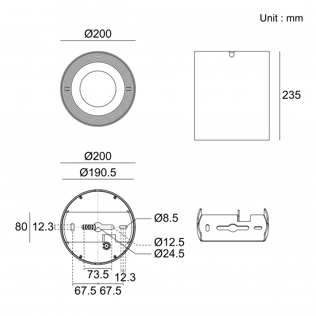 Kapelux 08ERB0178 architectural outdoor ceiling downlight installed in modern landscape project