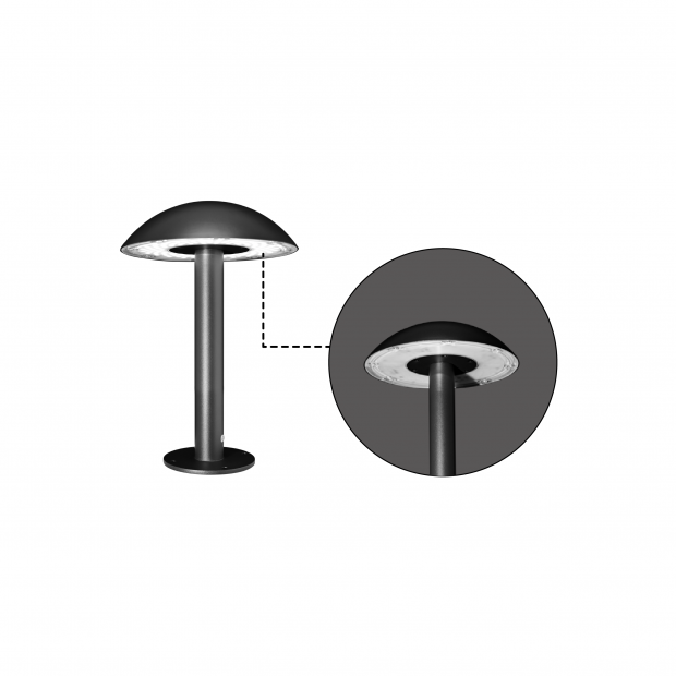 High luminance bollard light for architectural outdoor garden and pathway lighting