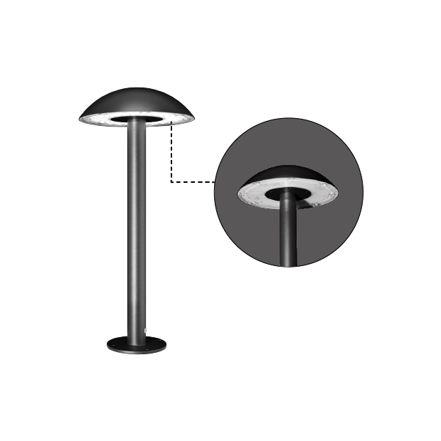 Architectural Outdoor Lighting Bollard Light High Luminance Garden 09BMMD9632