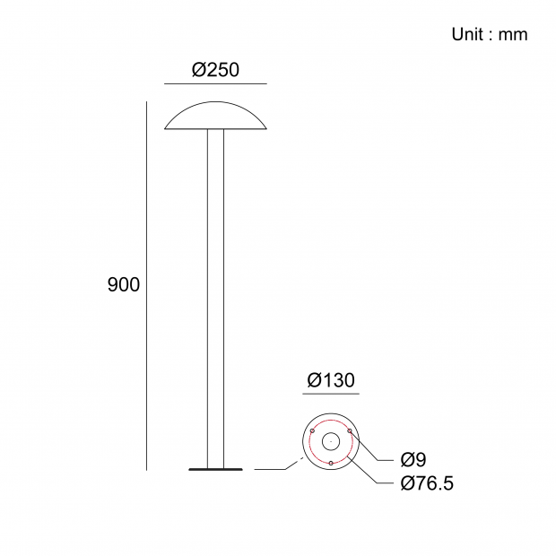 High luminance bollard light for architectural outdoor landscape pathway lighting