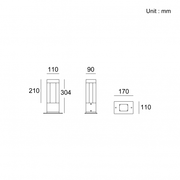 Kapelux Bright 1 Bollard Light modern outdoor pathway lighting