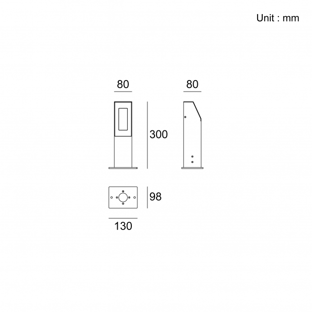Kapelux Bollard Light 09DRD0127 trail and lane architectural outdoor lighting